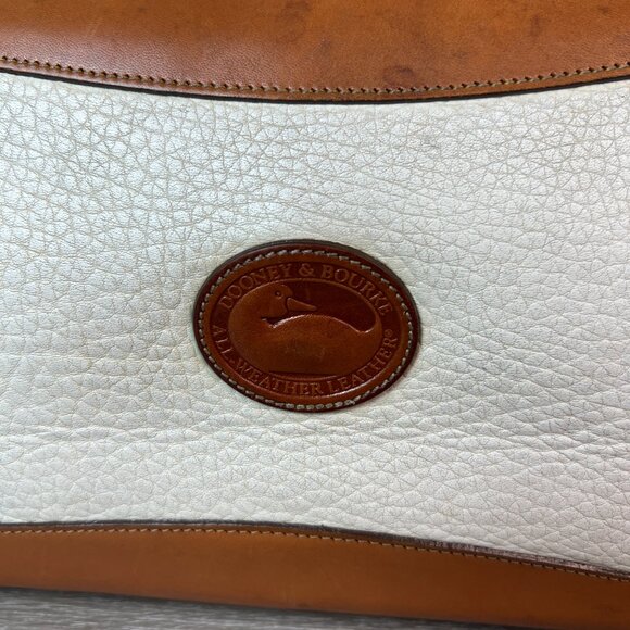 Vintage  Dooney and Bourke Pebbled Off White Leather Satchel Made in USA - Picture 2 of 8